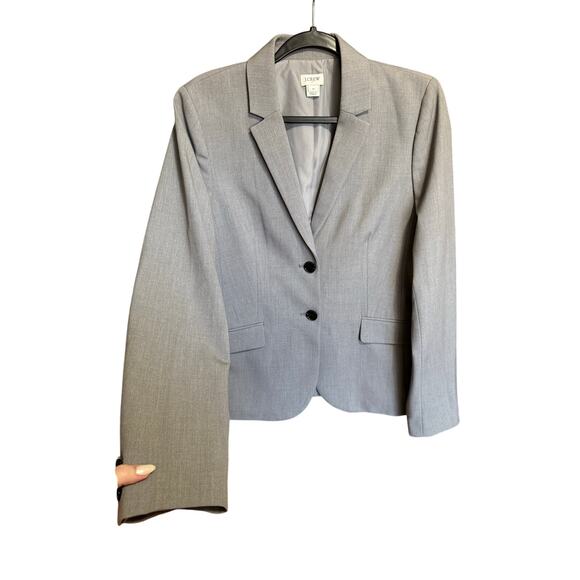 J. Crew Women's Double Button Blazer Classic Style Heathered Gray Size 10 - Picture 2 of 12